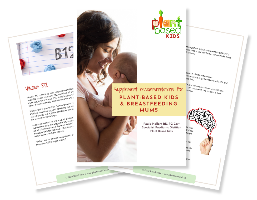 Supplements guide for plant-based kids and breastfeeding mums